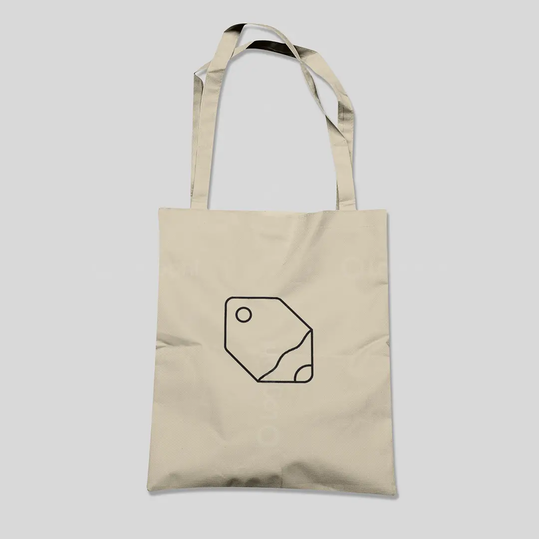 Pencil label logo for sale bag mockup
