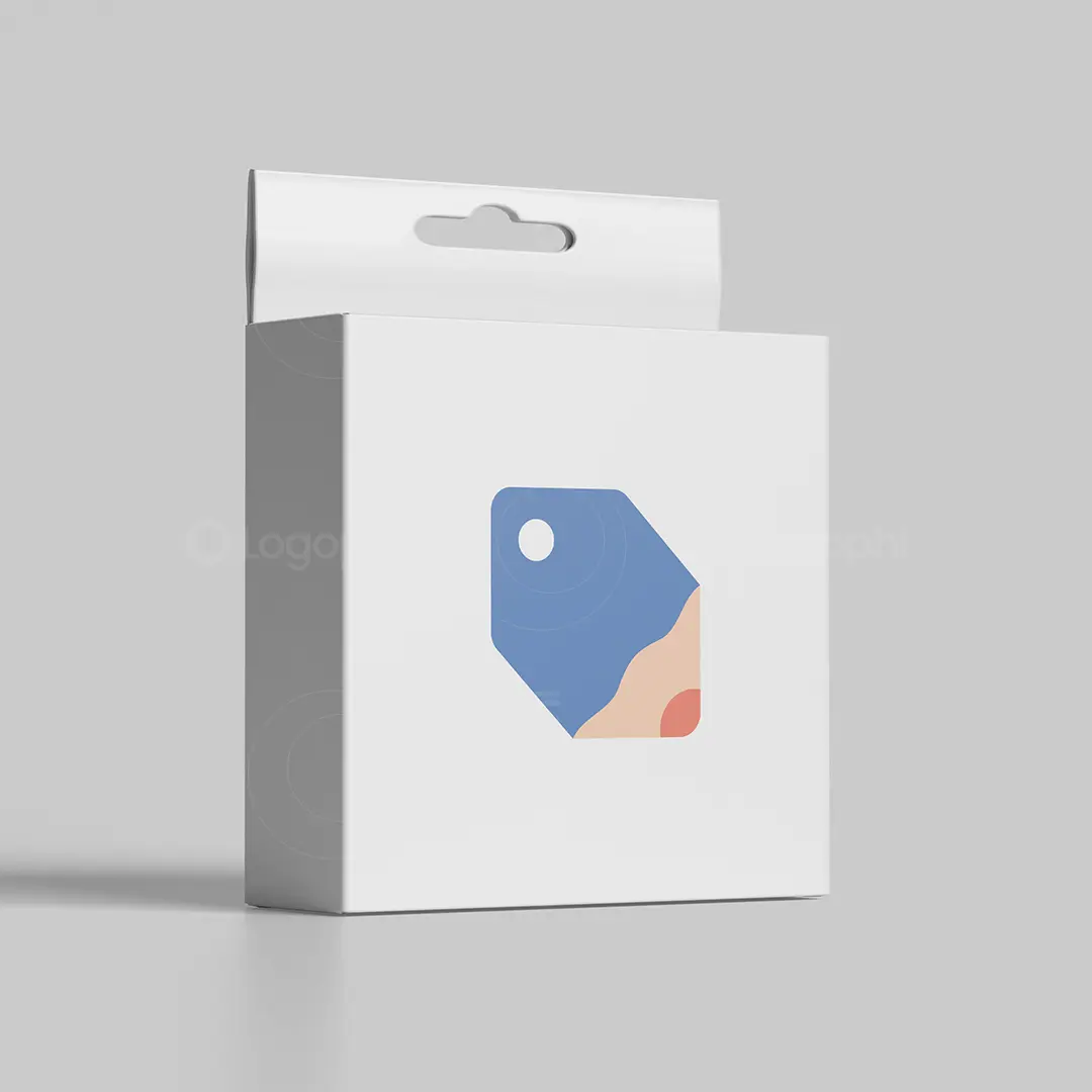 Pencil label logo for sale box mockup
