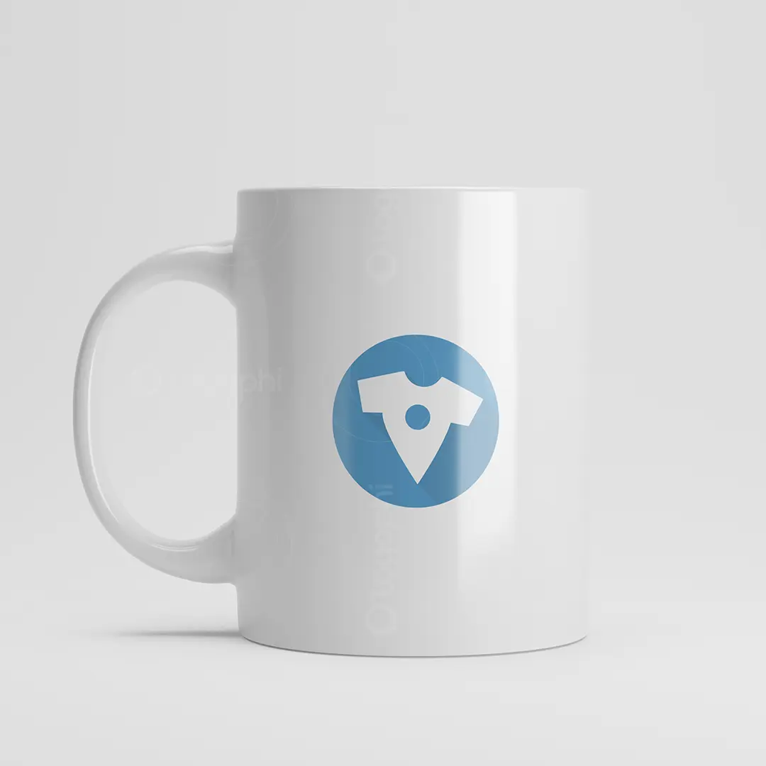 Pin and T-Shirt Symbol Logo for sale Mug Mockup