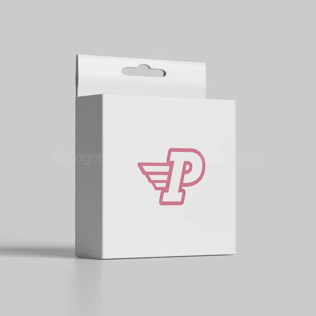 Power P Wings Logo for sale Box Mockup