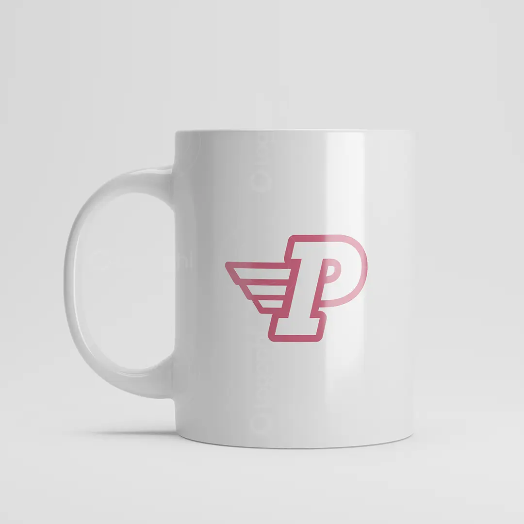 Power P Wings Logo for sale Mug Mockup