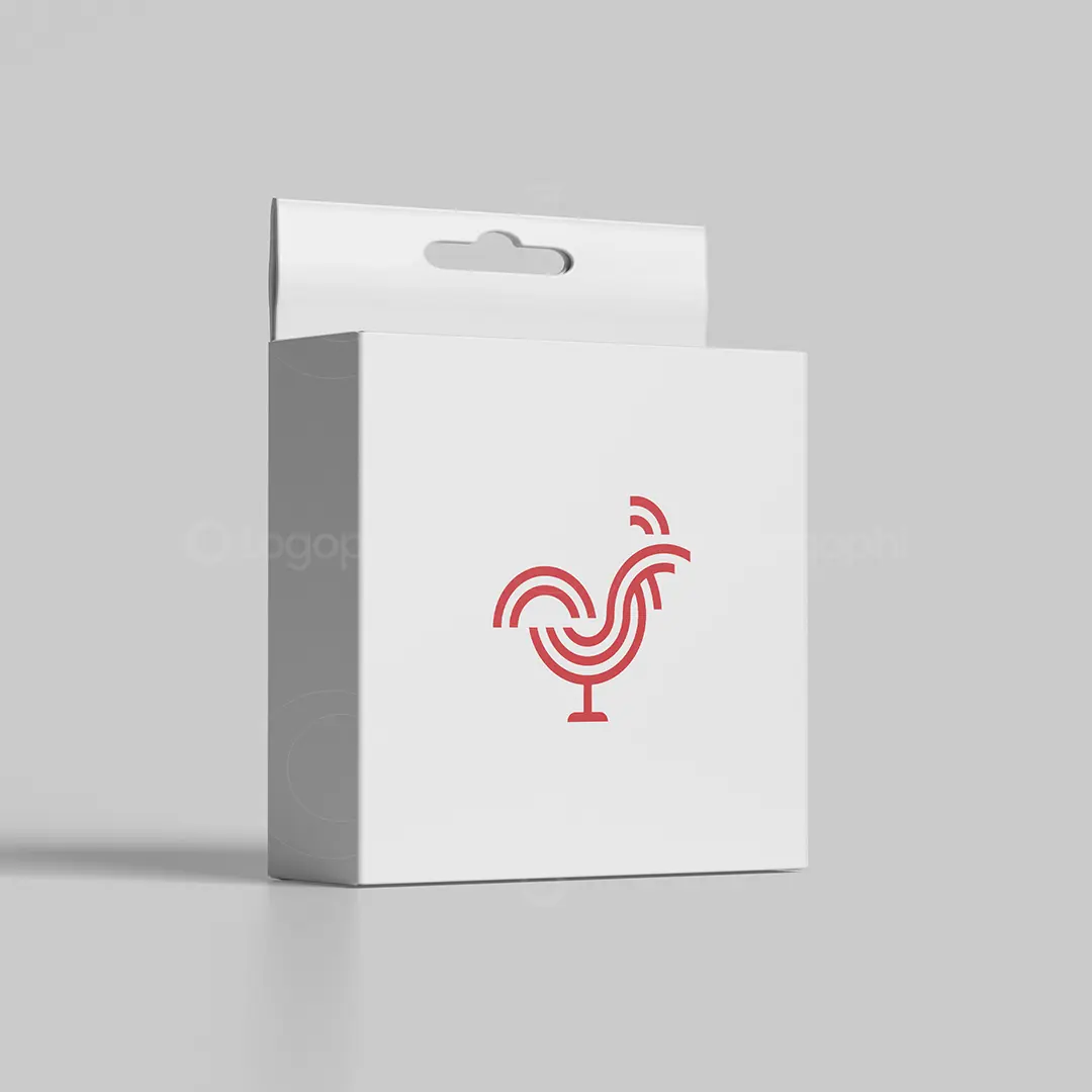 Red Rooster Line Logo For sale Box Mockup