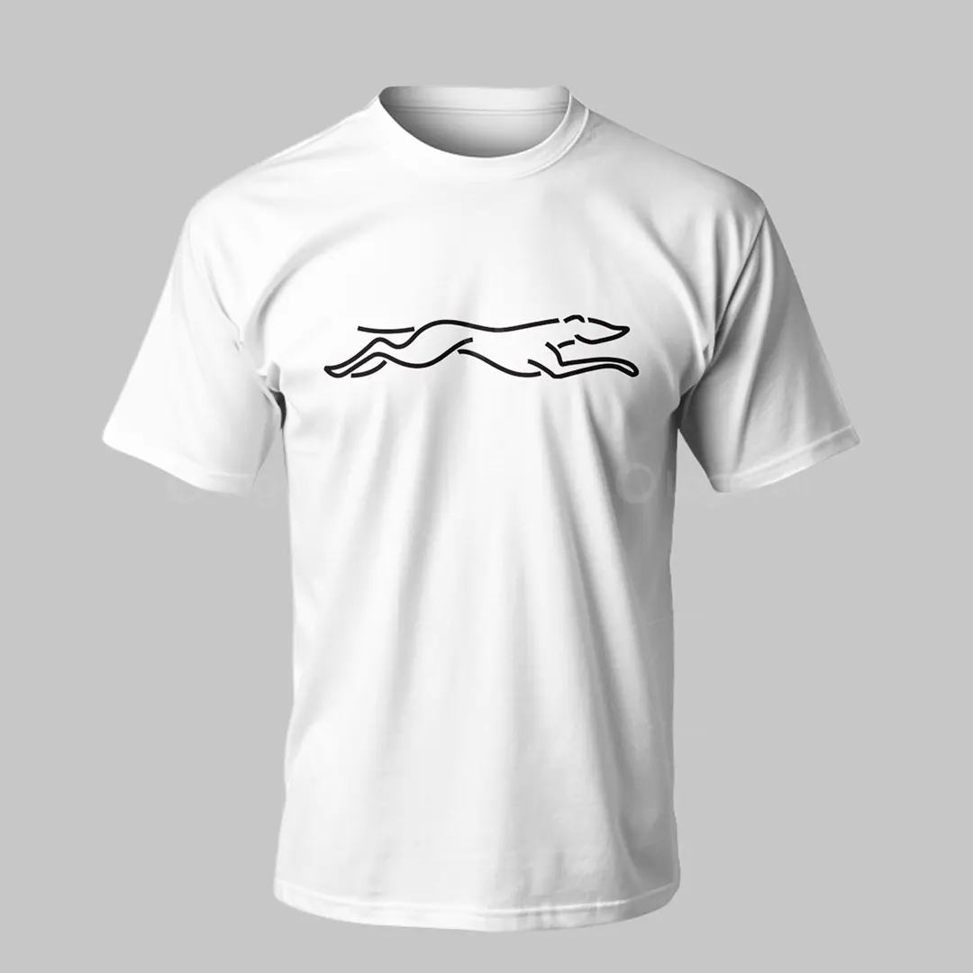 Running Greyhound Dog Line Logo for sale T-Shirt Mockup