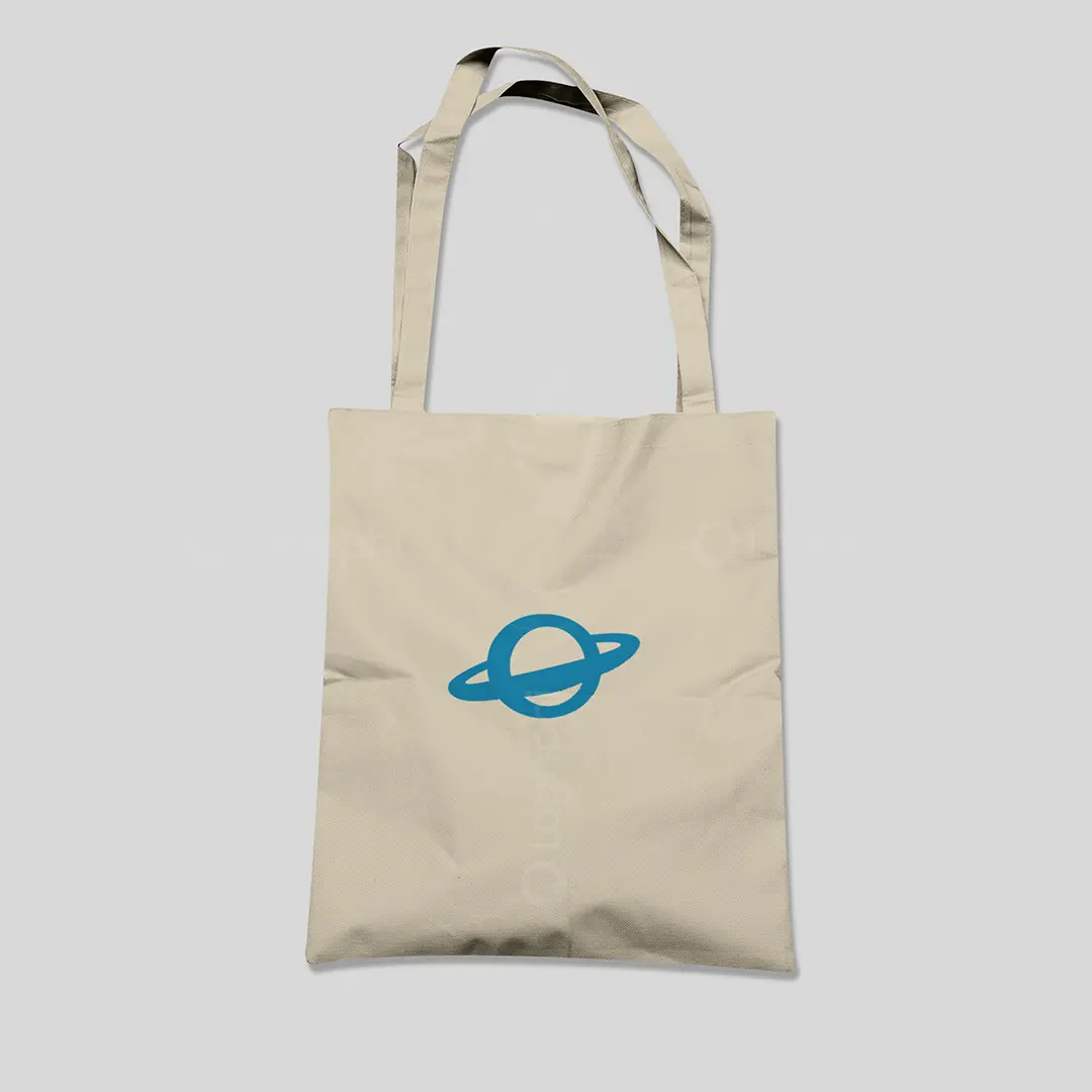 Saturn planet logo for sale Bag Mockup