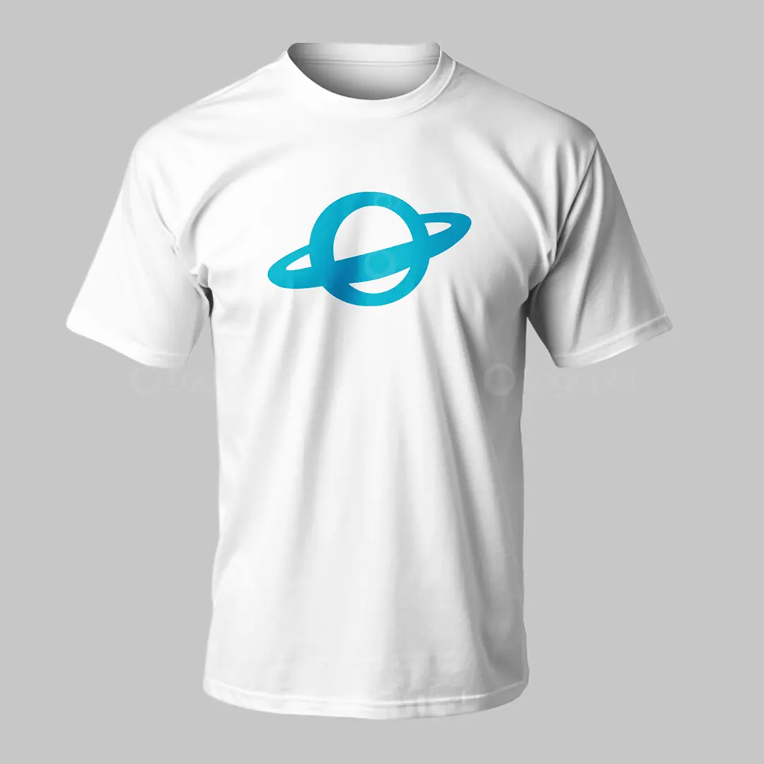 Saturn planet logo for sale T-Shirt Mockup