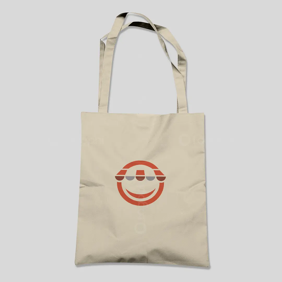 Shop & Smile Logo Design for sale Bag Mockup