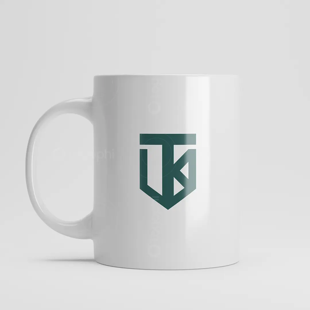 TK Monogram Shield Logo for sale Mug Mockup