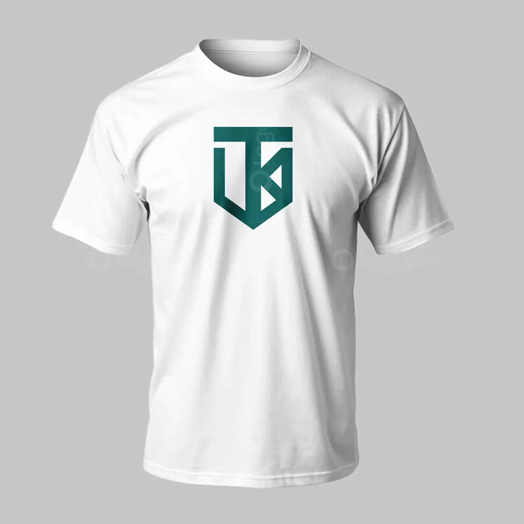 TK Monogram Shield Logo for sale T-Shirt Mockup