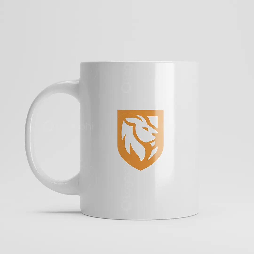 Valor Lion Shield Logo for sale Mug Mockup