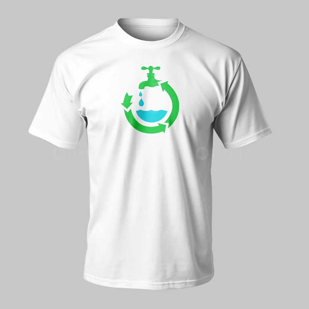 Water Recycling Faucet Logo for sale T-Shirt Mockup