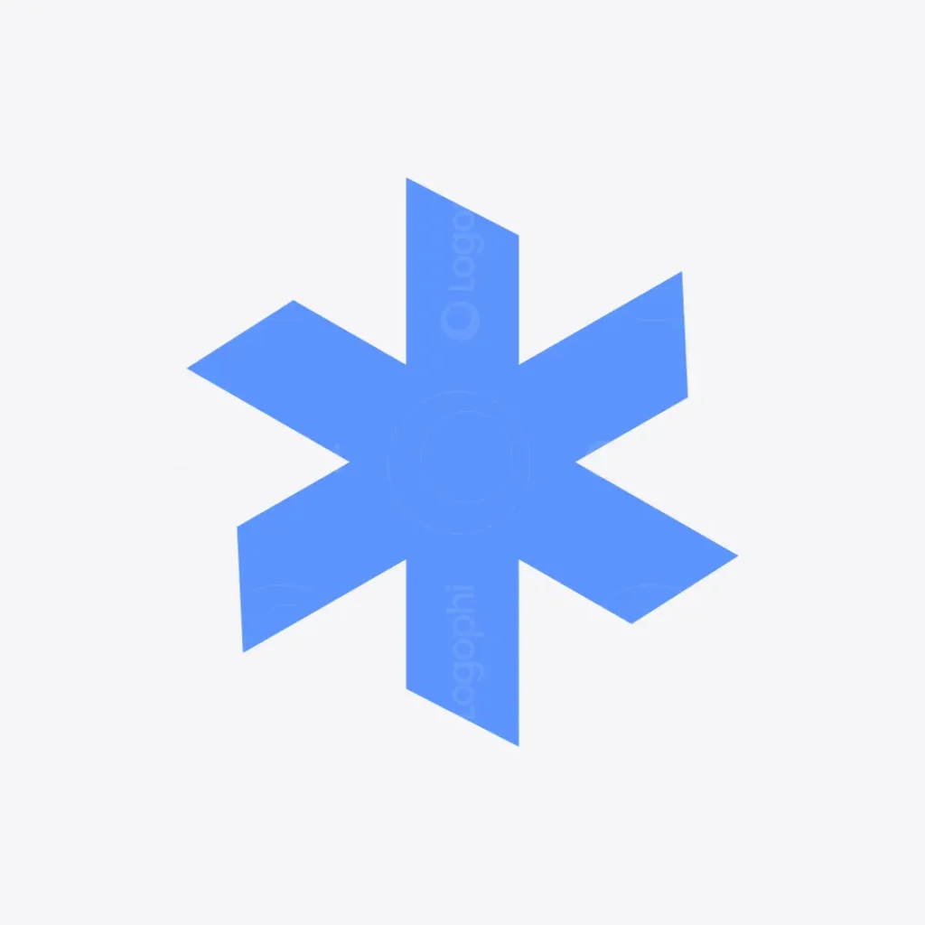 Abstract Snowflake & Star of Life Logo for sale