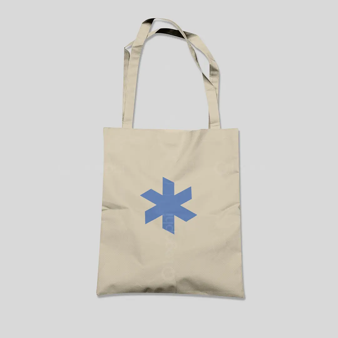 Abstract Snowflake & Star of Life Logo for sale Bag Mockup