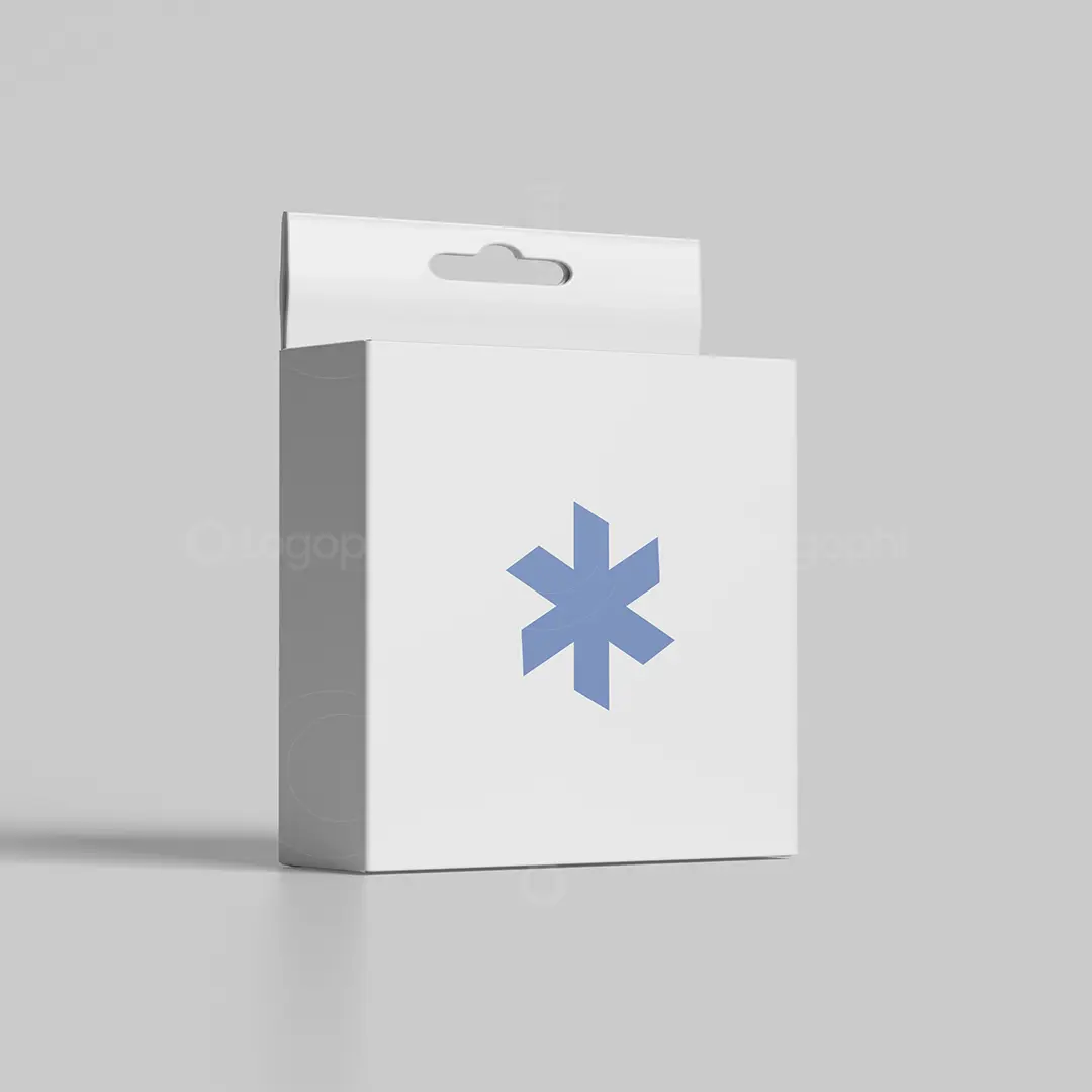 Abstract Snowflake & Star of Life Logo for sale Box Mockup