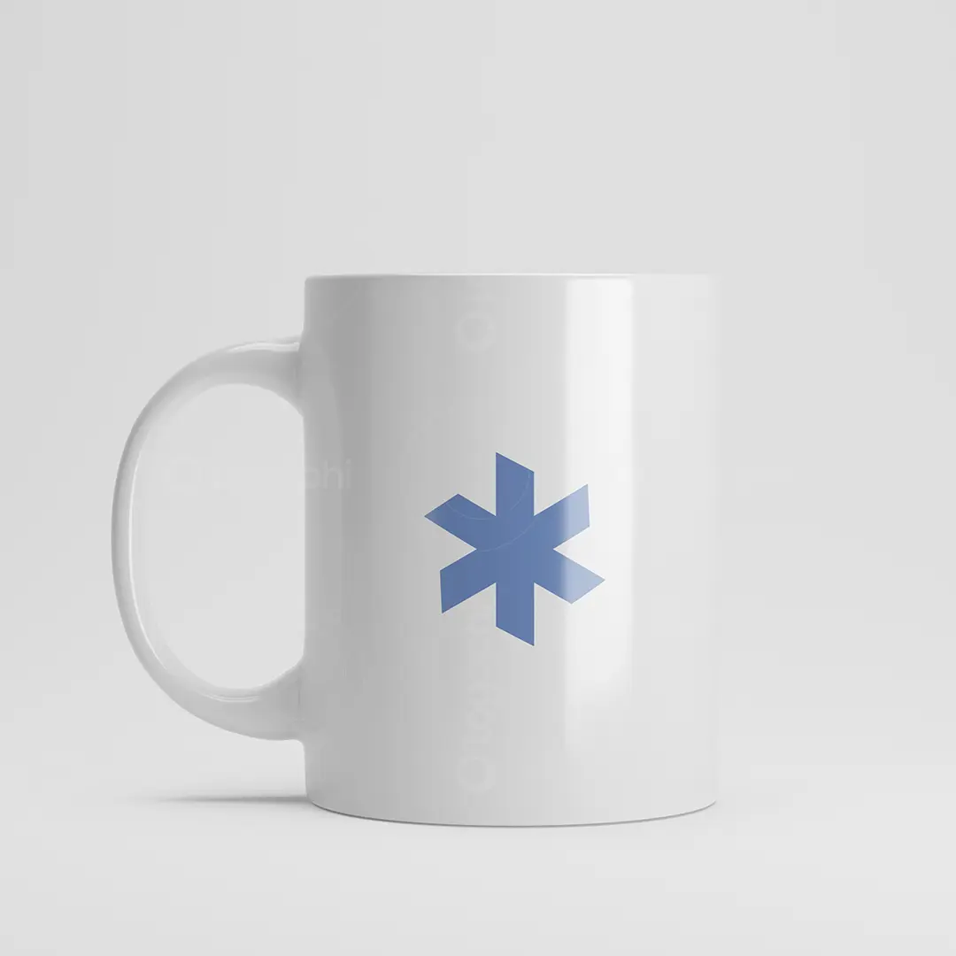 Abstract Snowflake & Star of Life Logo for sale Mug Mockup