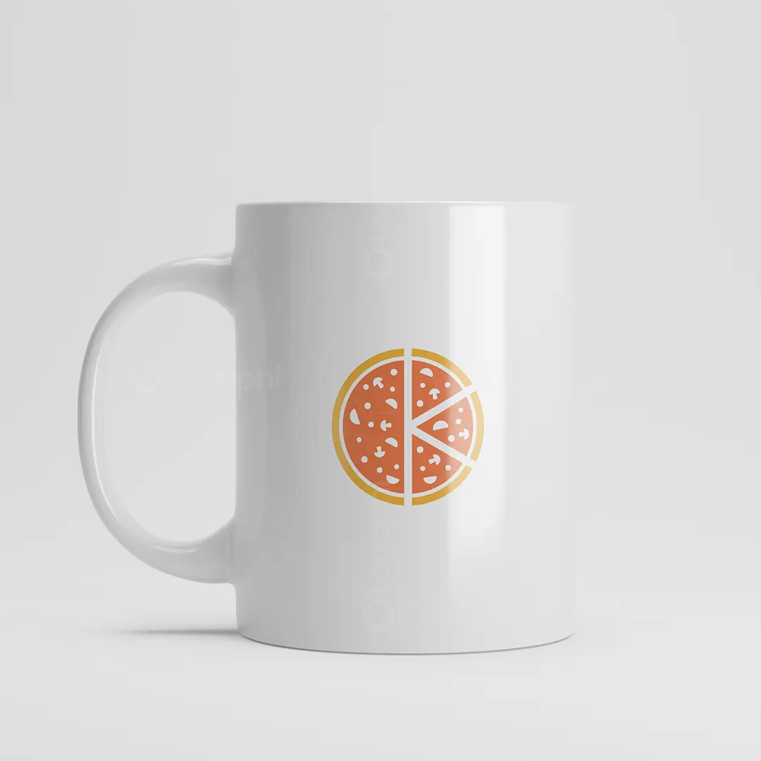 Letter K Pizza Logo for sale Mug Mockup