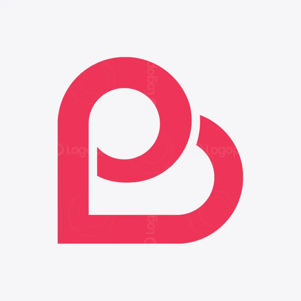 Letter PB Heart Monogram Logo for sale