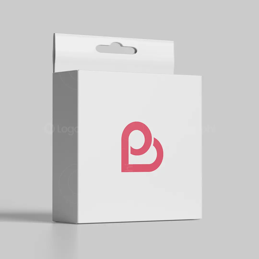Letter PB Heart Monogram Logo for sale Box Mockup