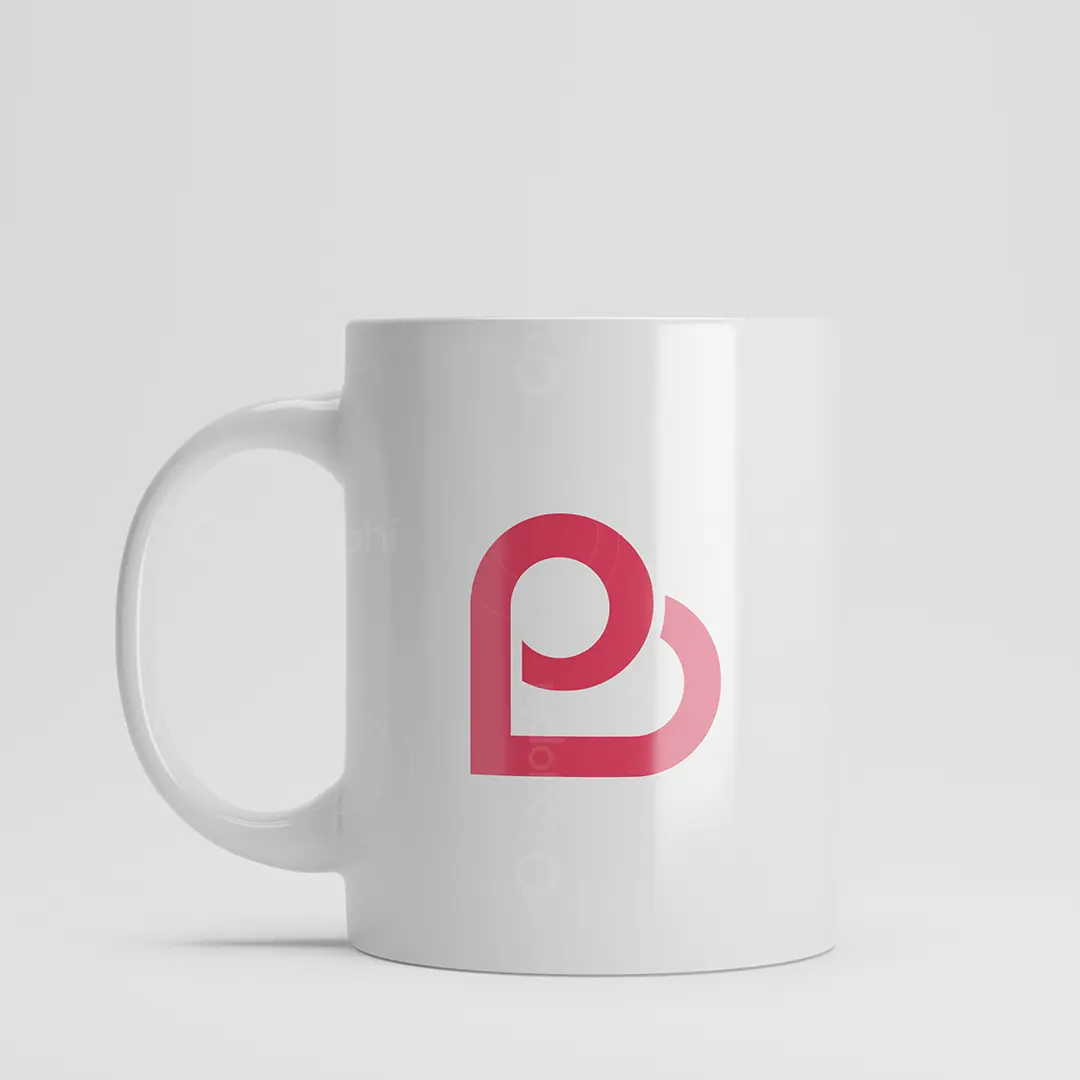 Letter PB Heart Monogram Logo for sale Mug Mockup