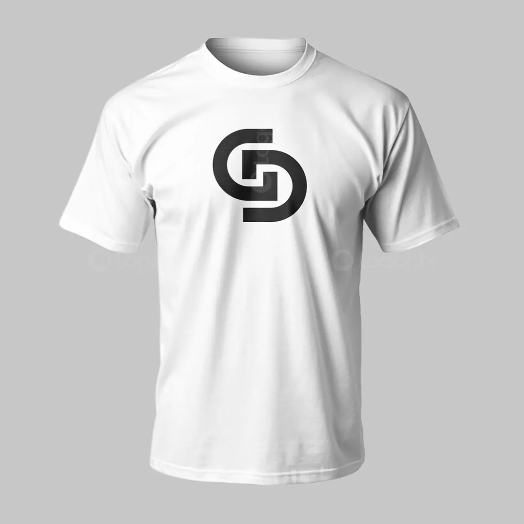 Linked GD Lettermark Logo for sale T-Shirt Mockup