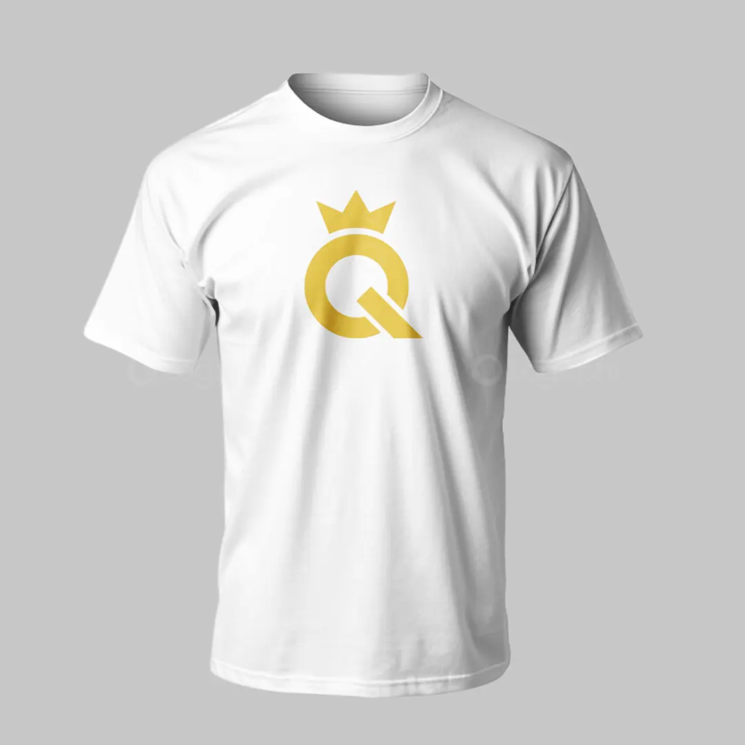 Minimalist Q Crown Logo for sale T-Shirt mockup