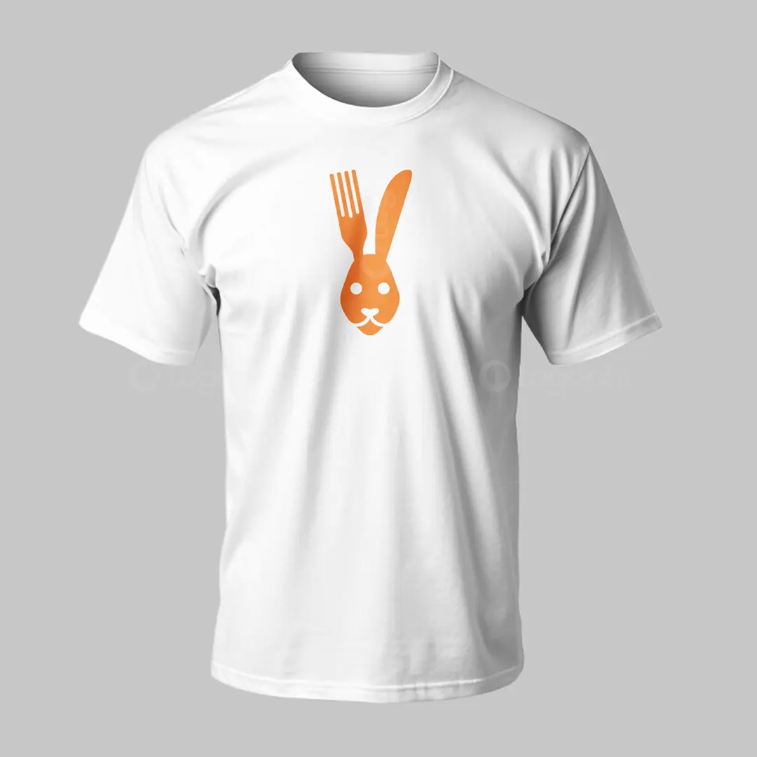 Rabbit Restaurant or Fast Food Logo for sale T-Shirt Mockup