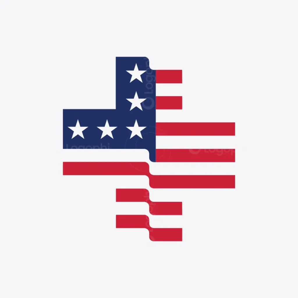 USA Flag Medical Cross Logo for sale