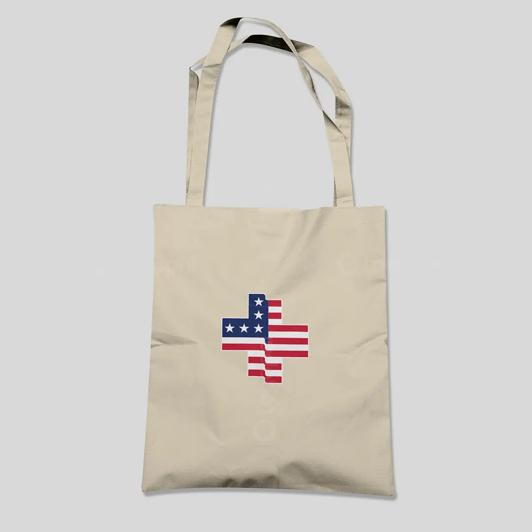 USA Flag Medical Cross Logo for sale Bag Mockup