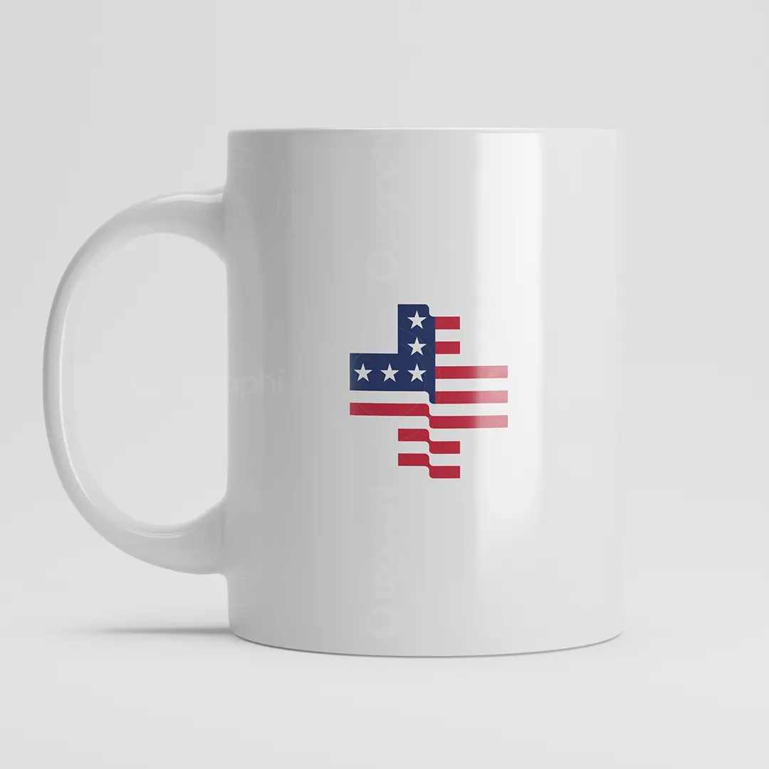 USA Flag Medical Cross Logo for sale Mug Mockup