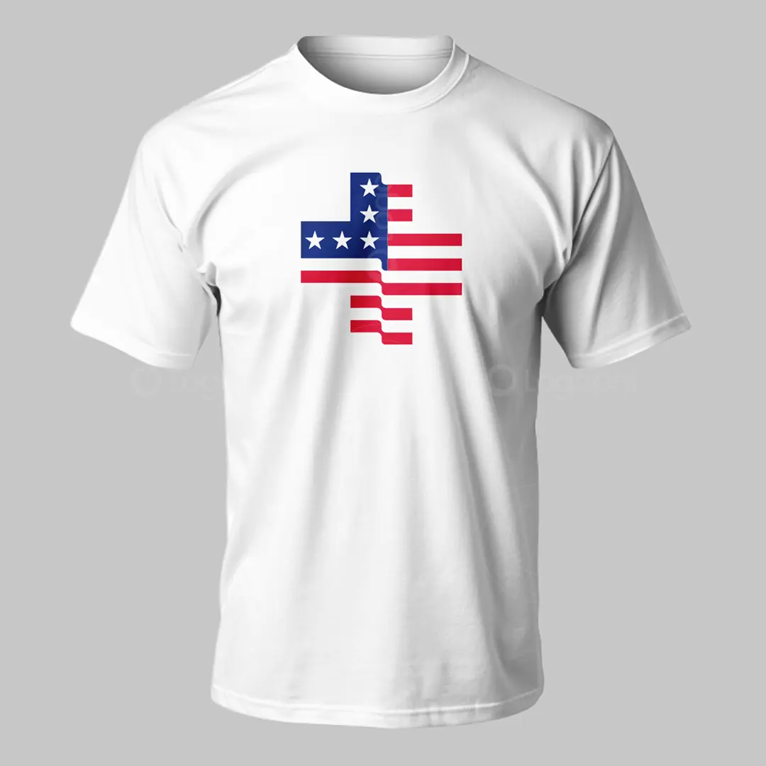 USA Flag Medical Cross Logo for sale T-Shirt Mockup