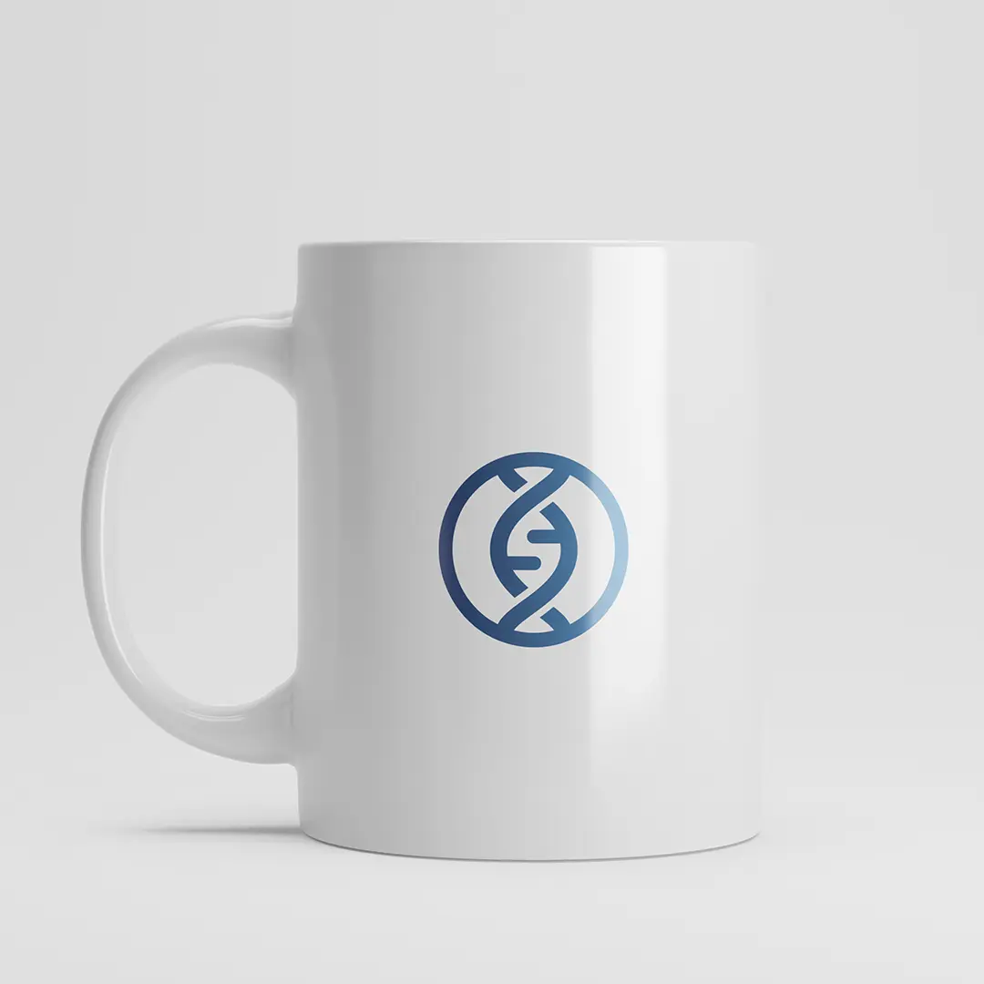 DNA Helix Monogram Logo for sale Mug Mockup