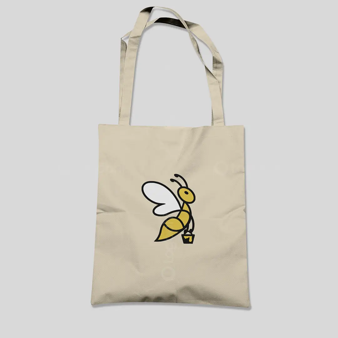 Honey Bee with Bucket Logo for sale Bag Mockup