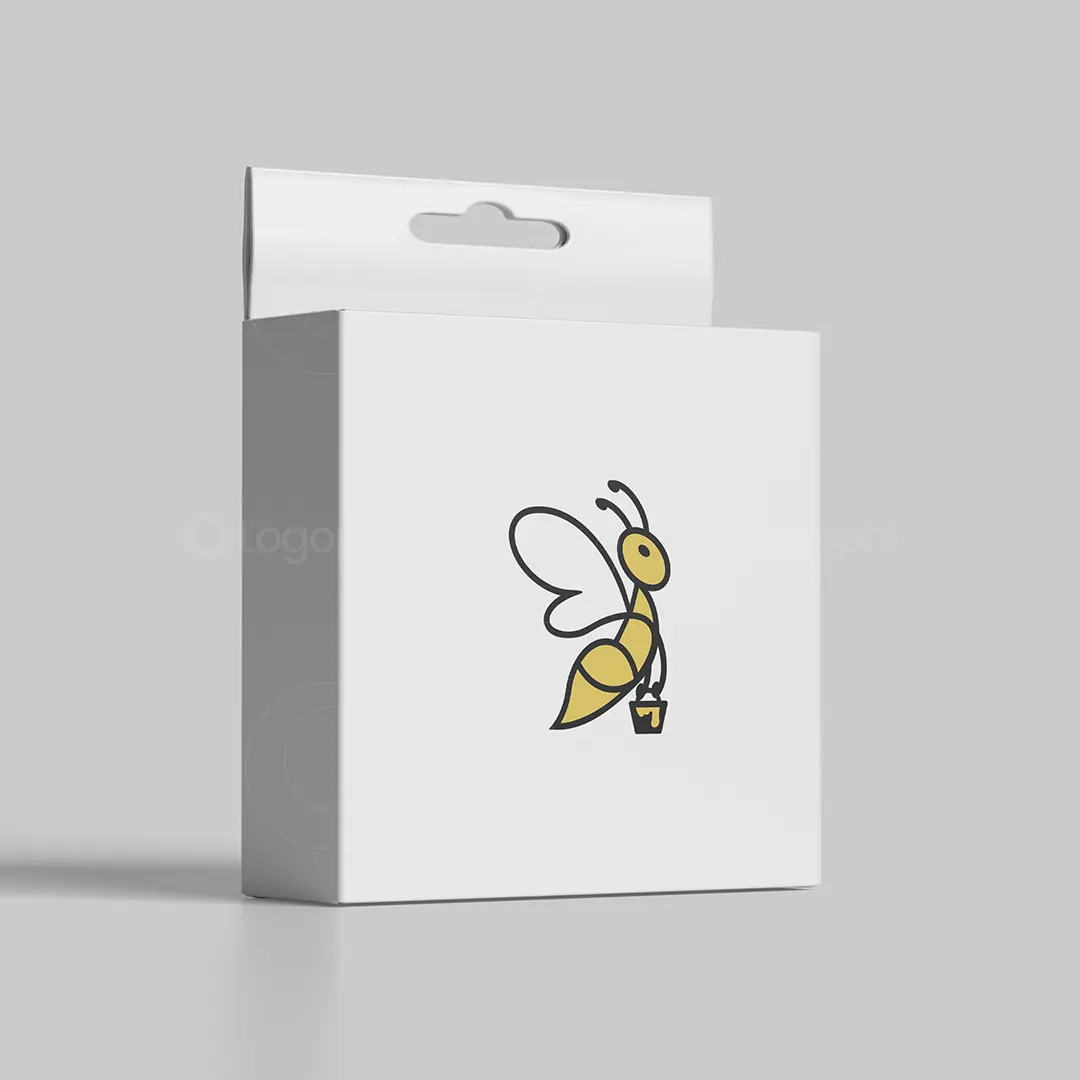 Honey Bee with Bucket Logo for sale Box Mockup