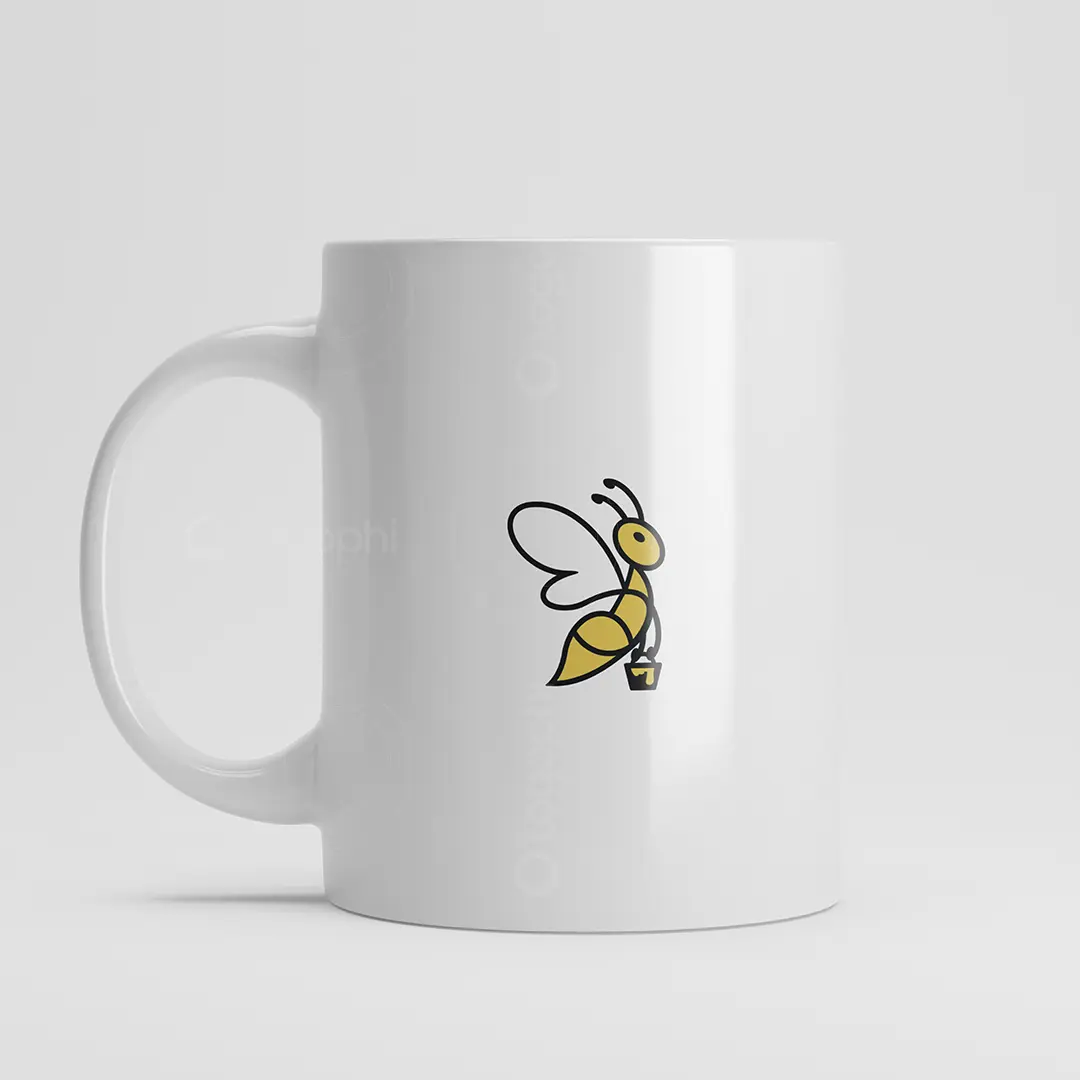 Honey Bee with Bucket Logo for sale Mug Mockup