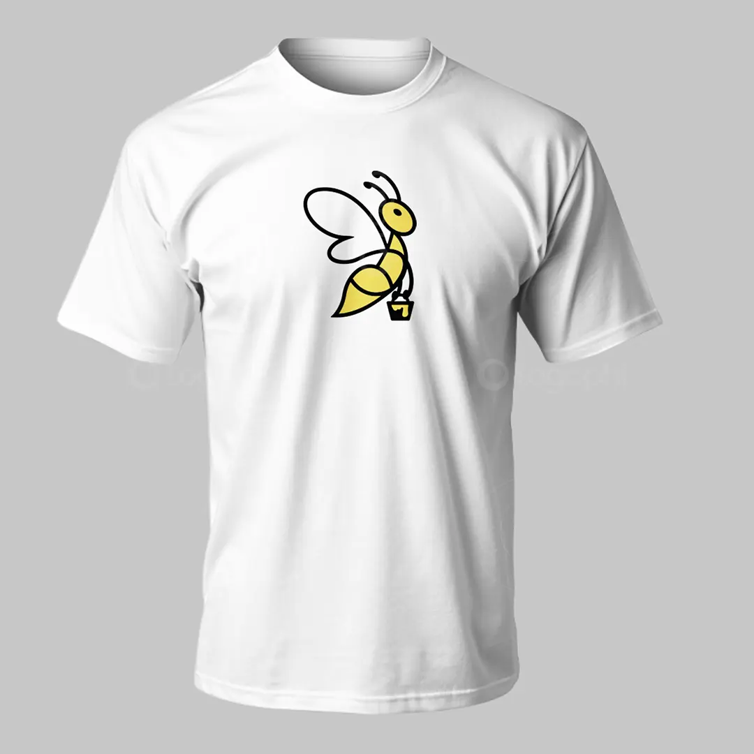 Honey Bee with Bucket Logo for sale Shirt Mockup