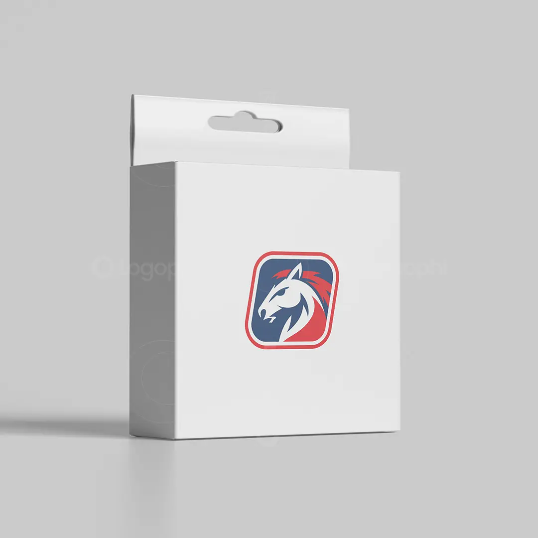 Horse Head Sports Logo for sale Box Mockup