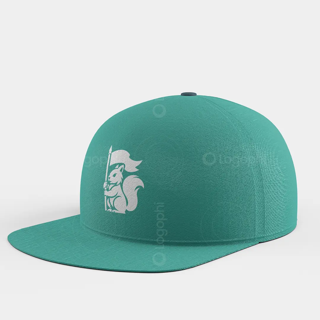 Squirrel with flag logo for sale hat mockup