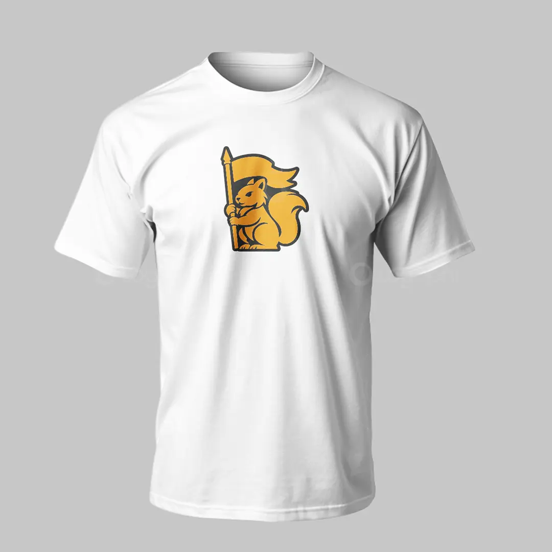 Squirrel with flag logo for sale tshirt mockup