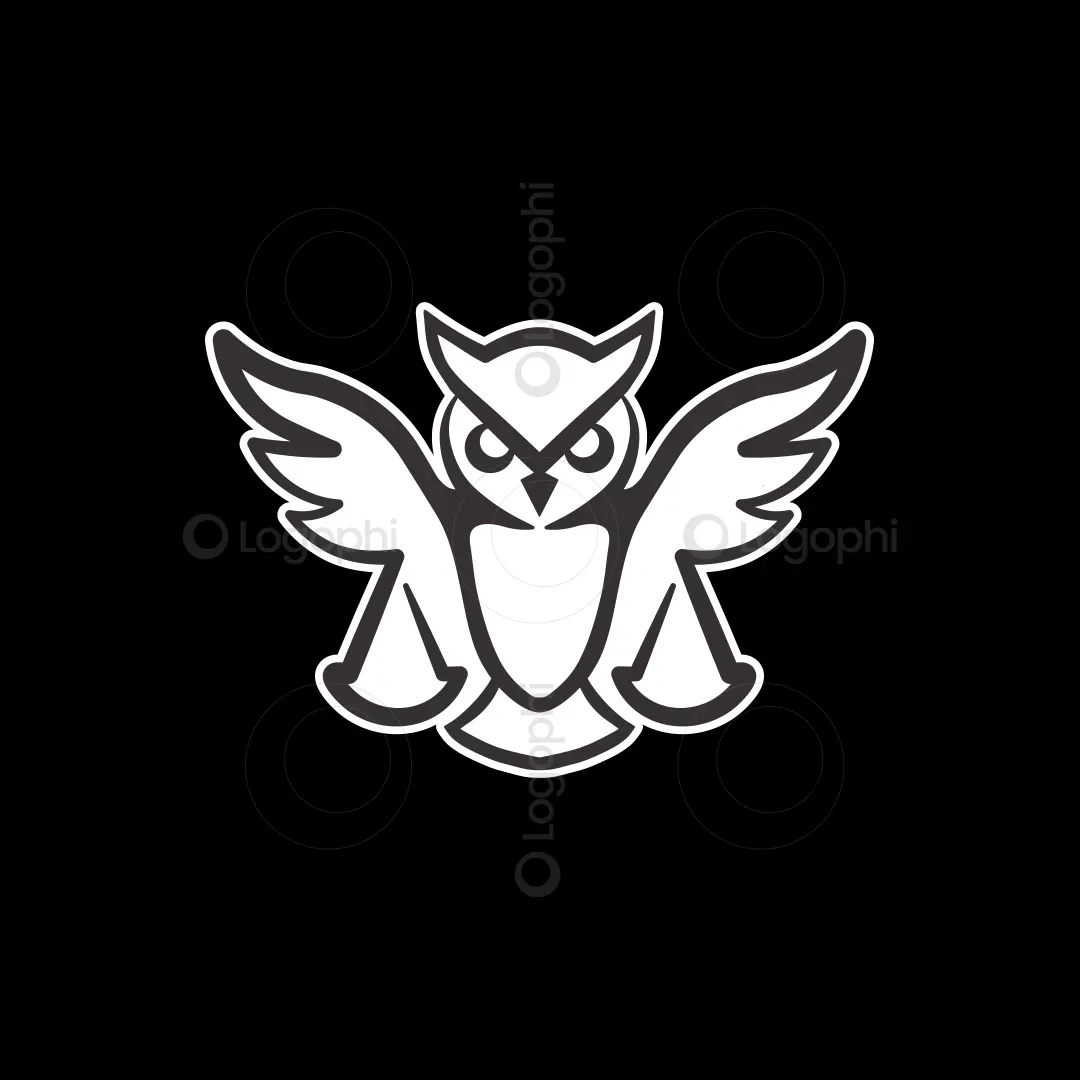 Black Background Justice Owl Logo for sale