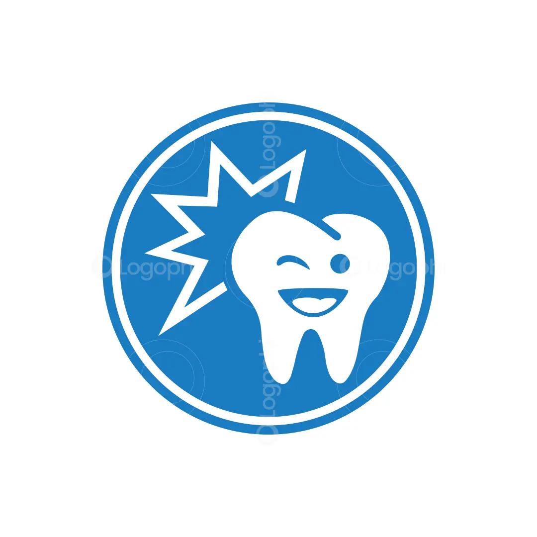 Blue Happy Tooth Spark Logo for sale