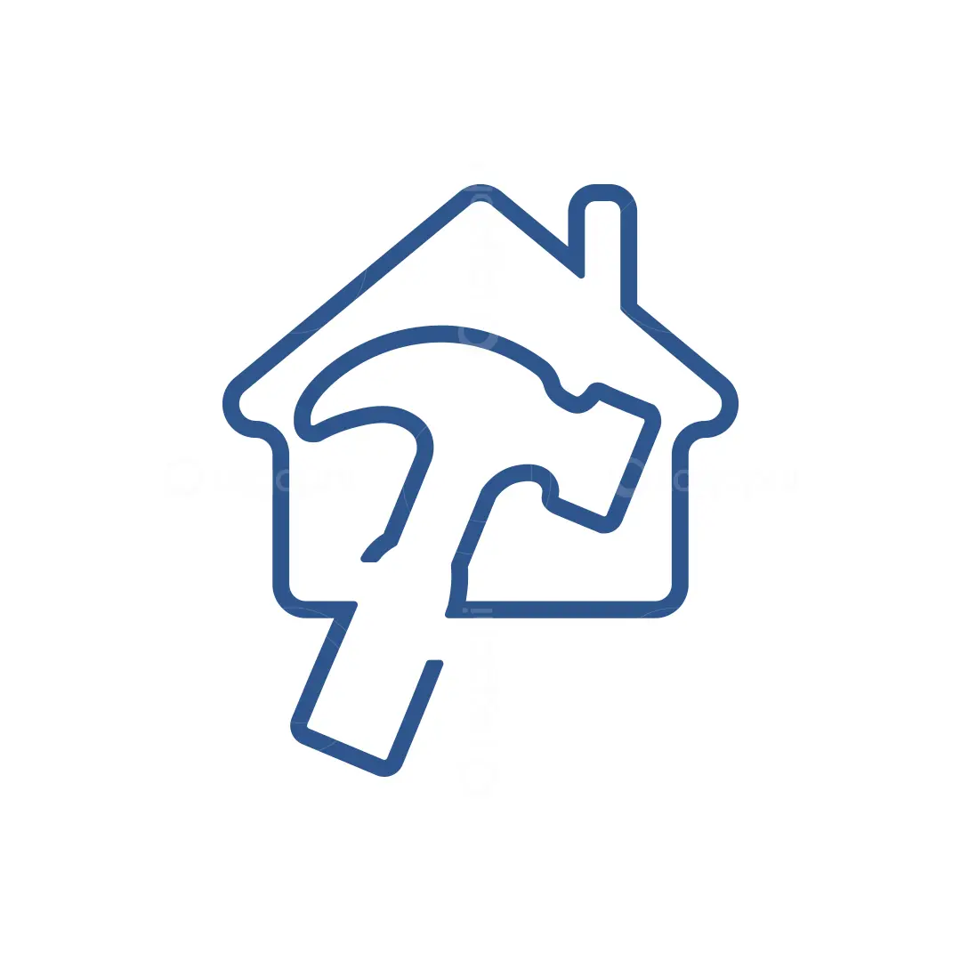 Blue House Hammer Logo for sale