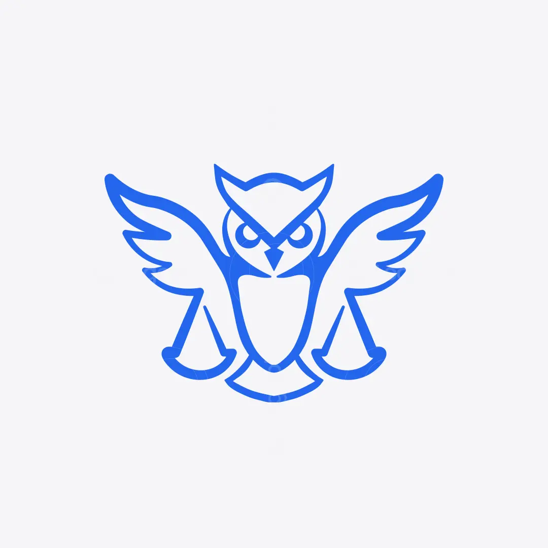 Blue Justice Owl Logo for sale