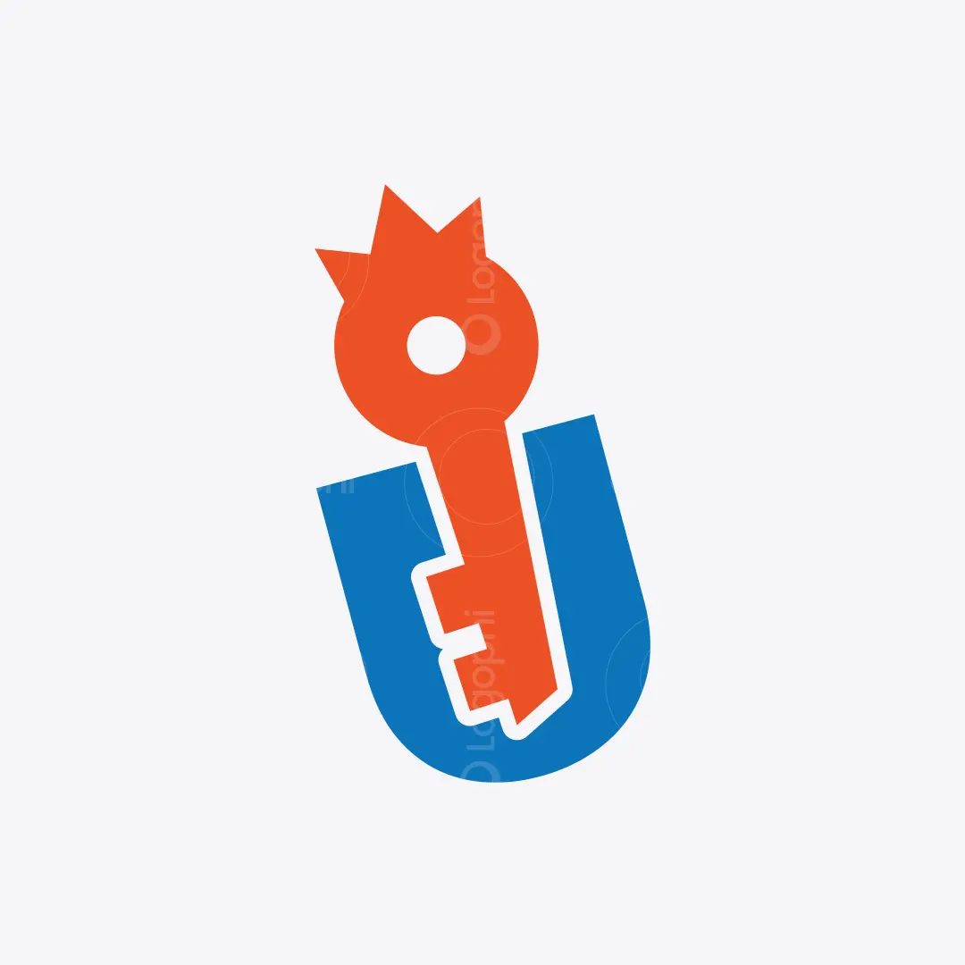 Blue and Red Royal Key U Logo for sale