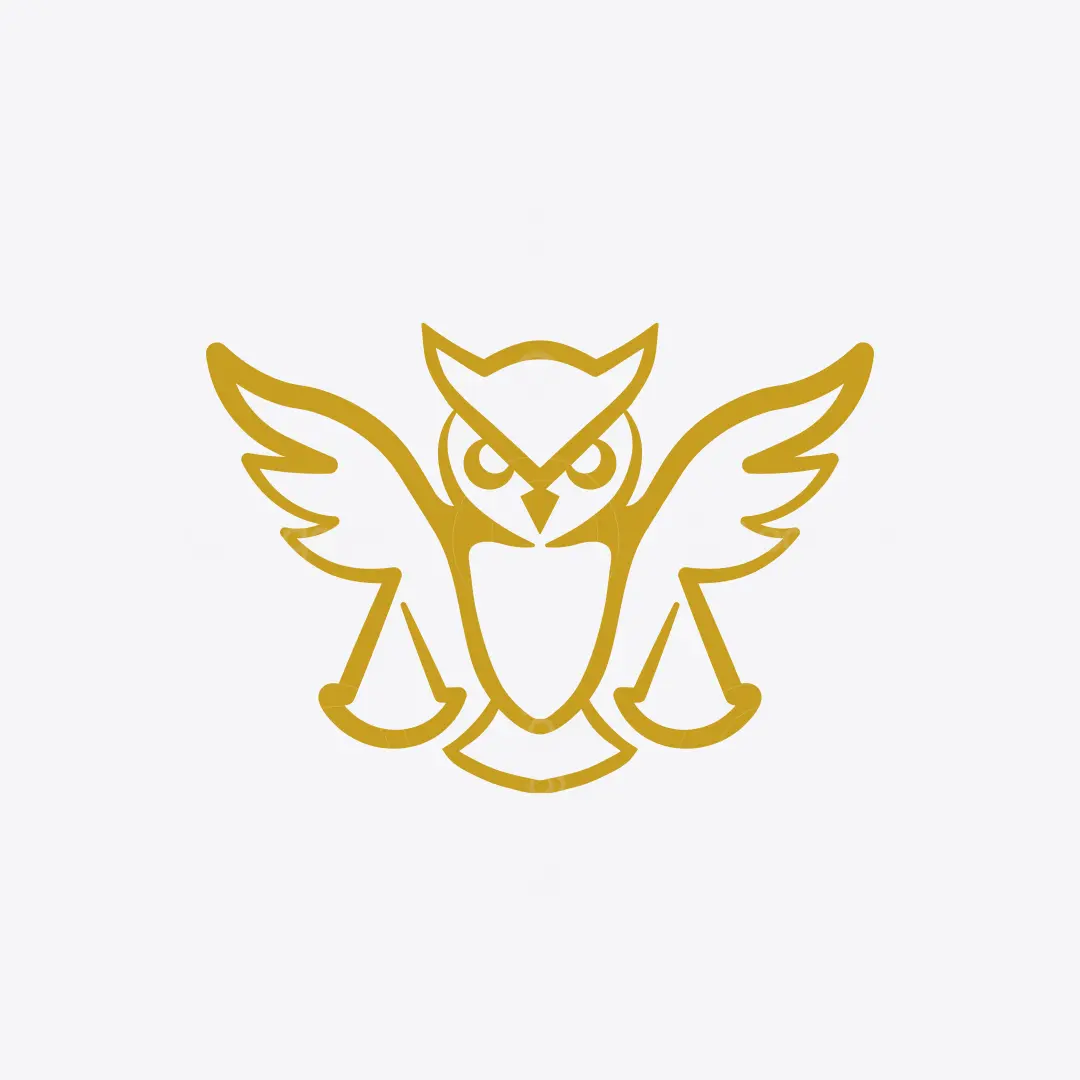 Gold Justice Owl Logo for sale