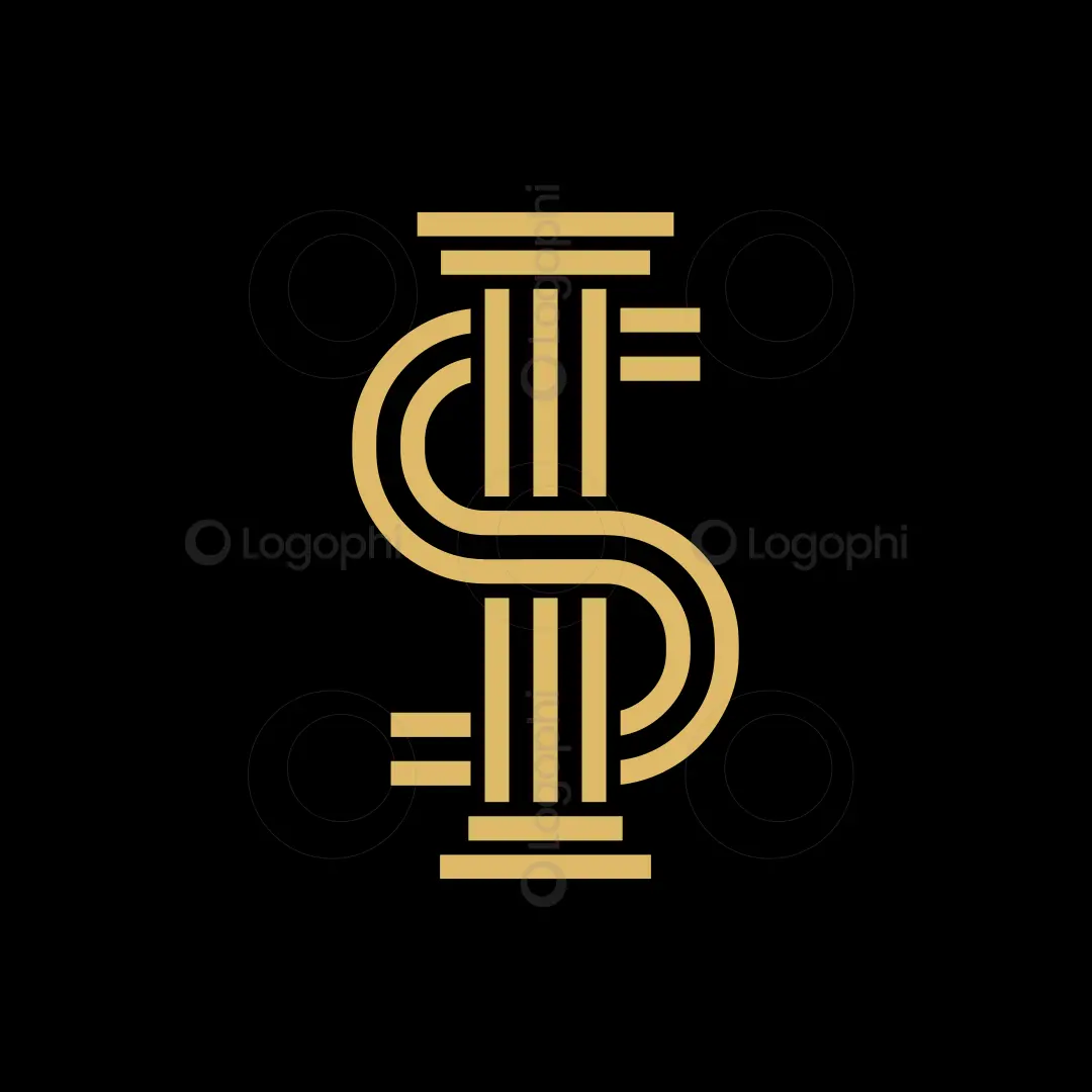 Gold S Pillar Law Logo on black Bacground for sale