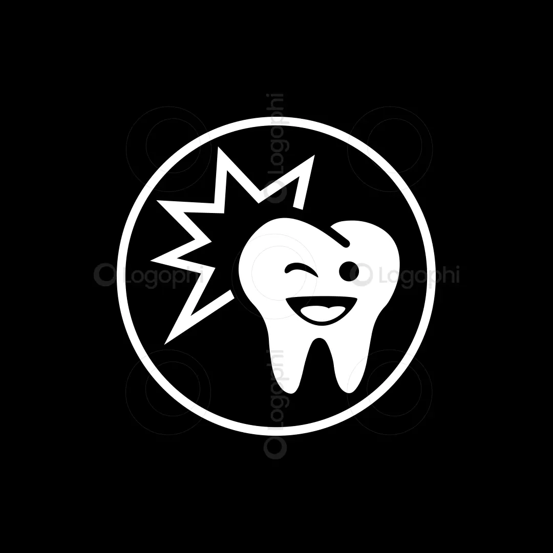Happy Tooth Spark Logo for sale Black and White