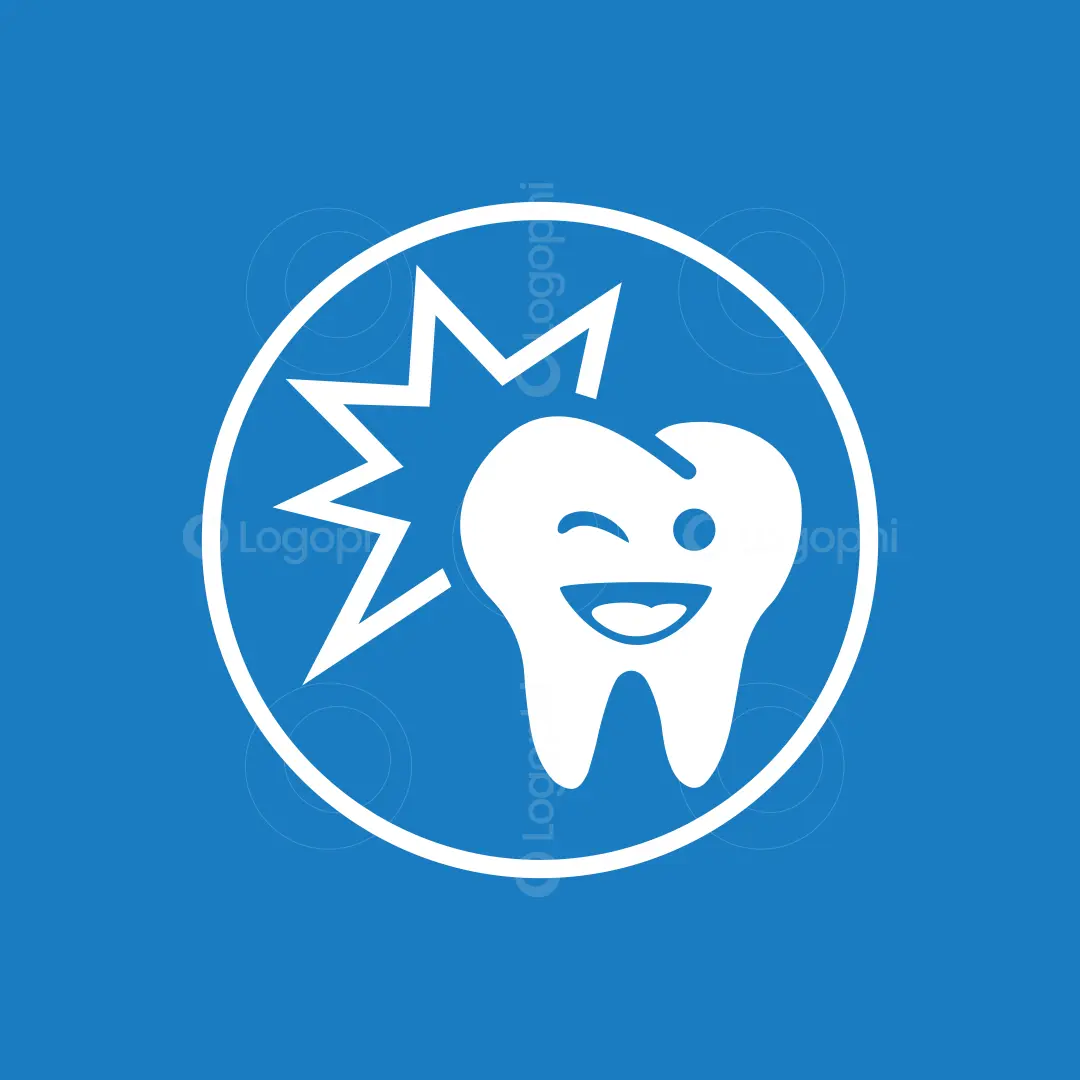 Happy Tooth Spark Logo for sale Blue Background