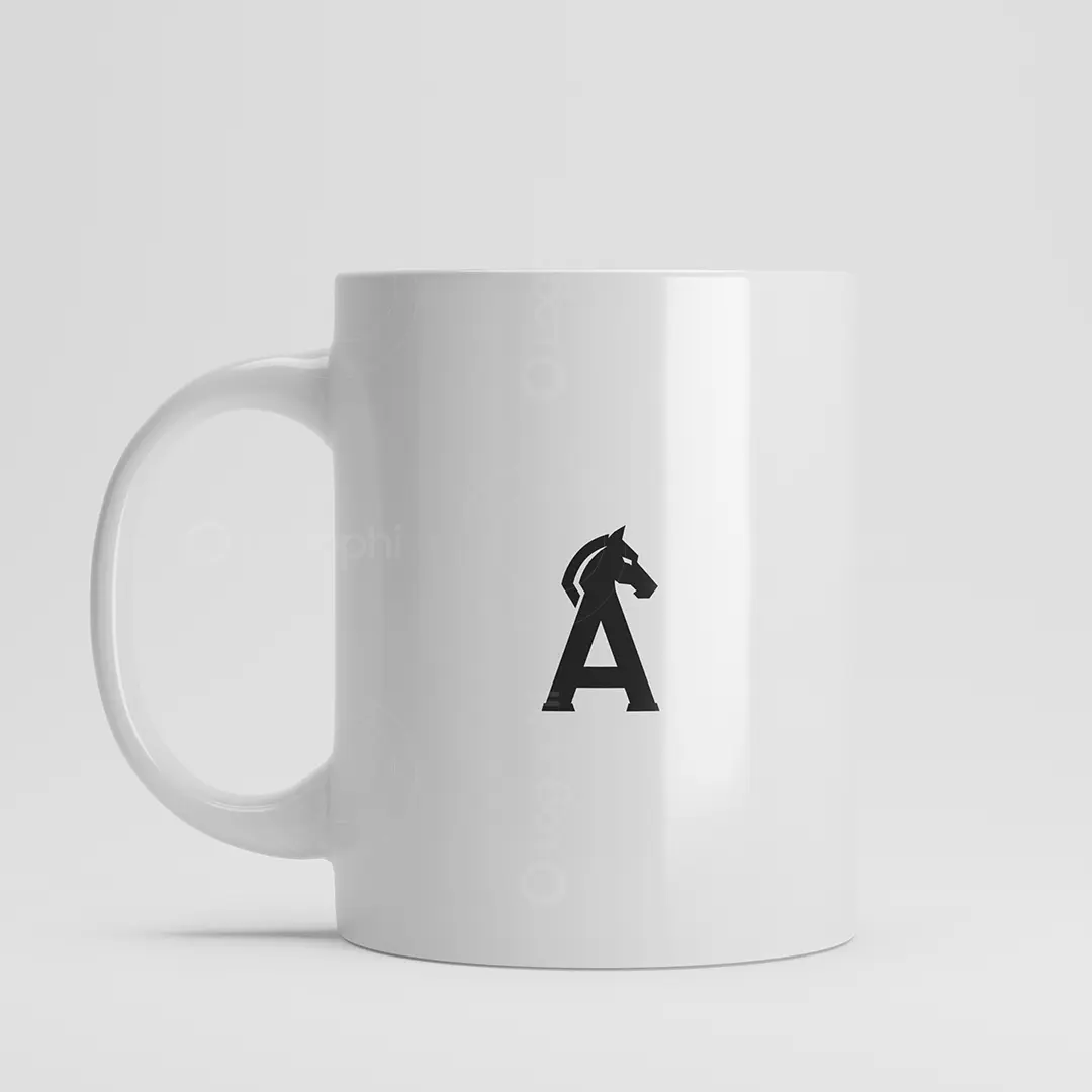 Letter A Horse Logo for sale Mug Mockup