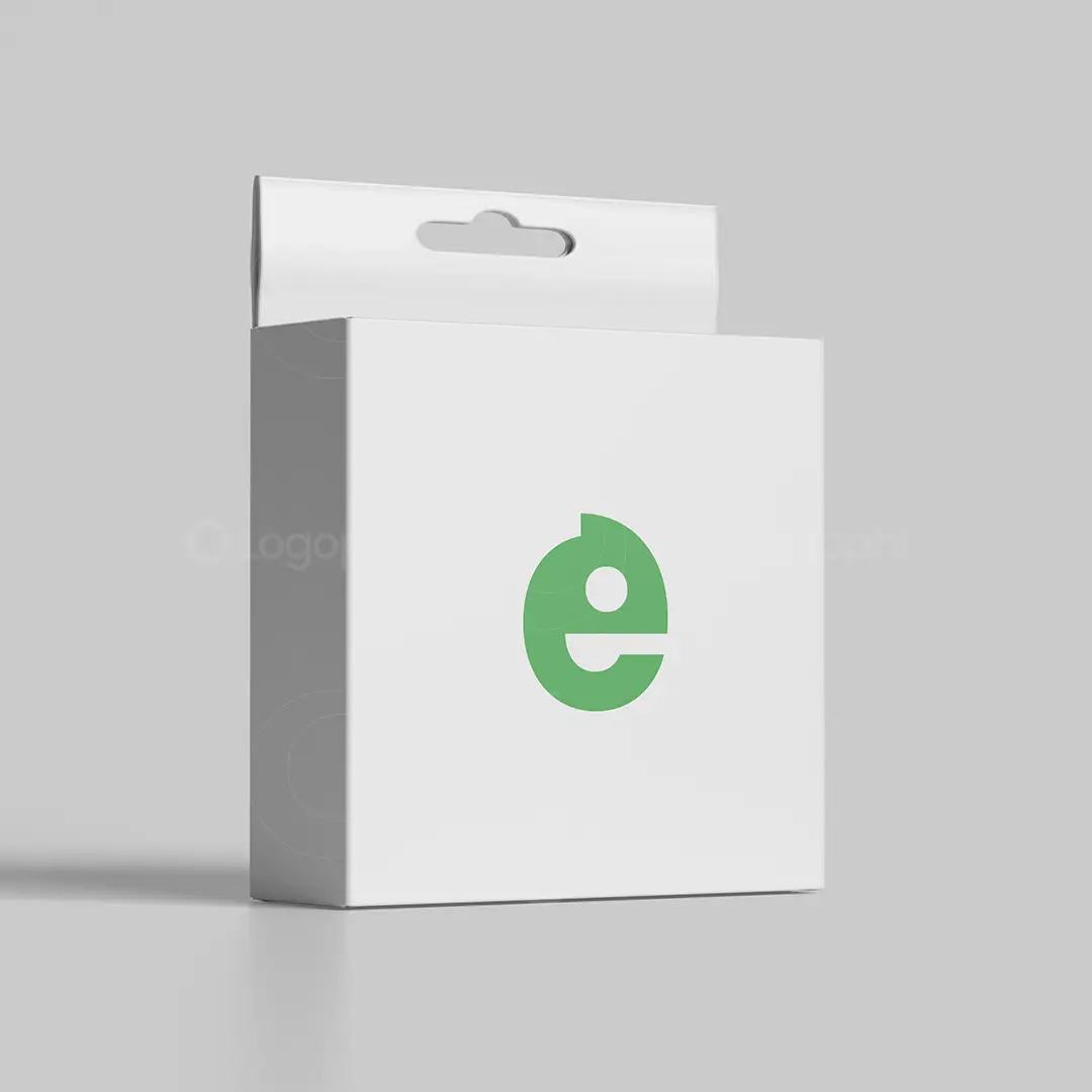 Letter E Chameleon Logo for sale Box Mockup