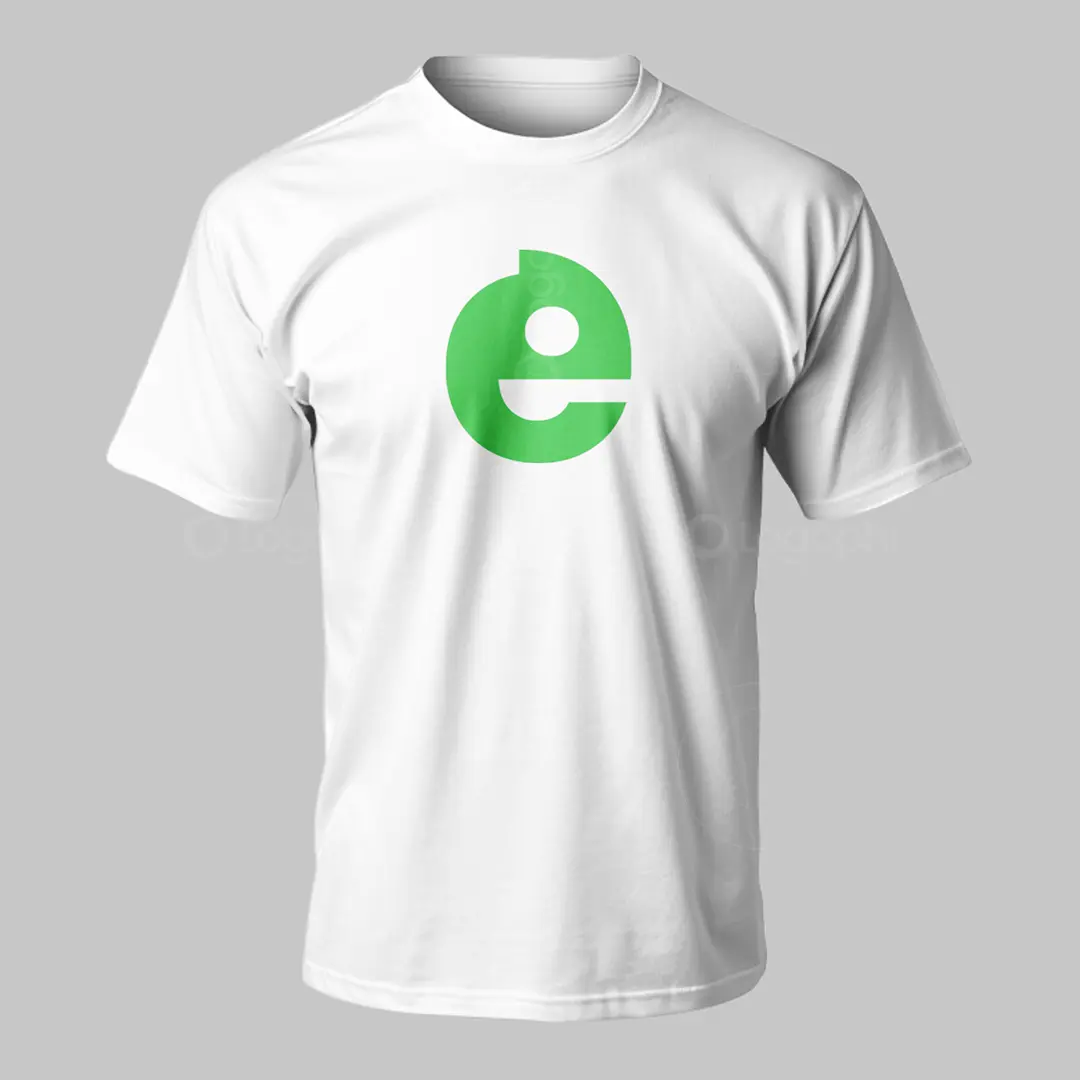 Letter E Chameleon Logo for sale T-Shirt Mockup