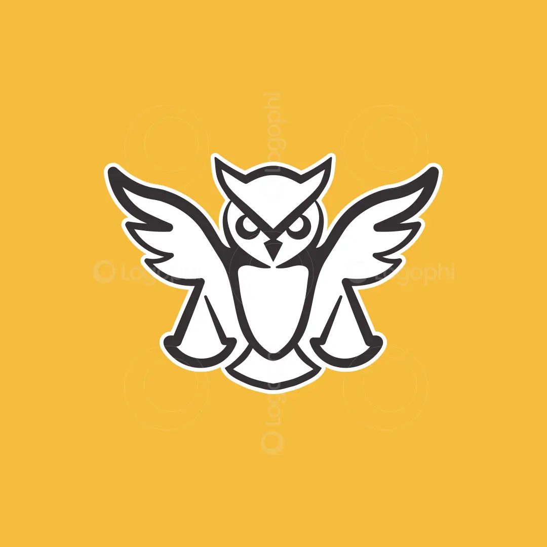 Orange Background Justice Owl Logo for sale